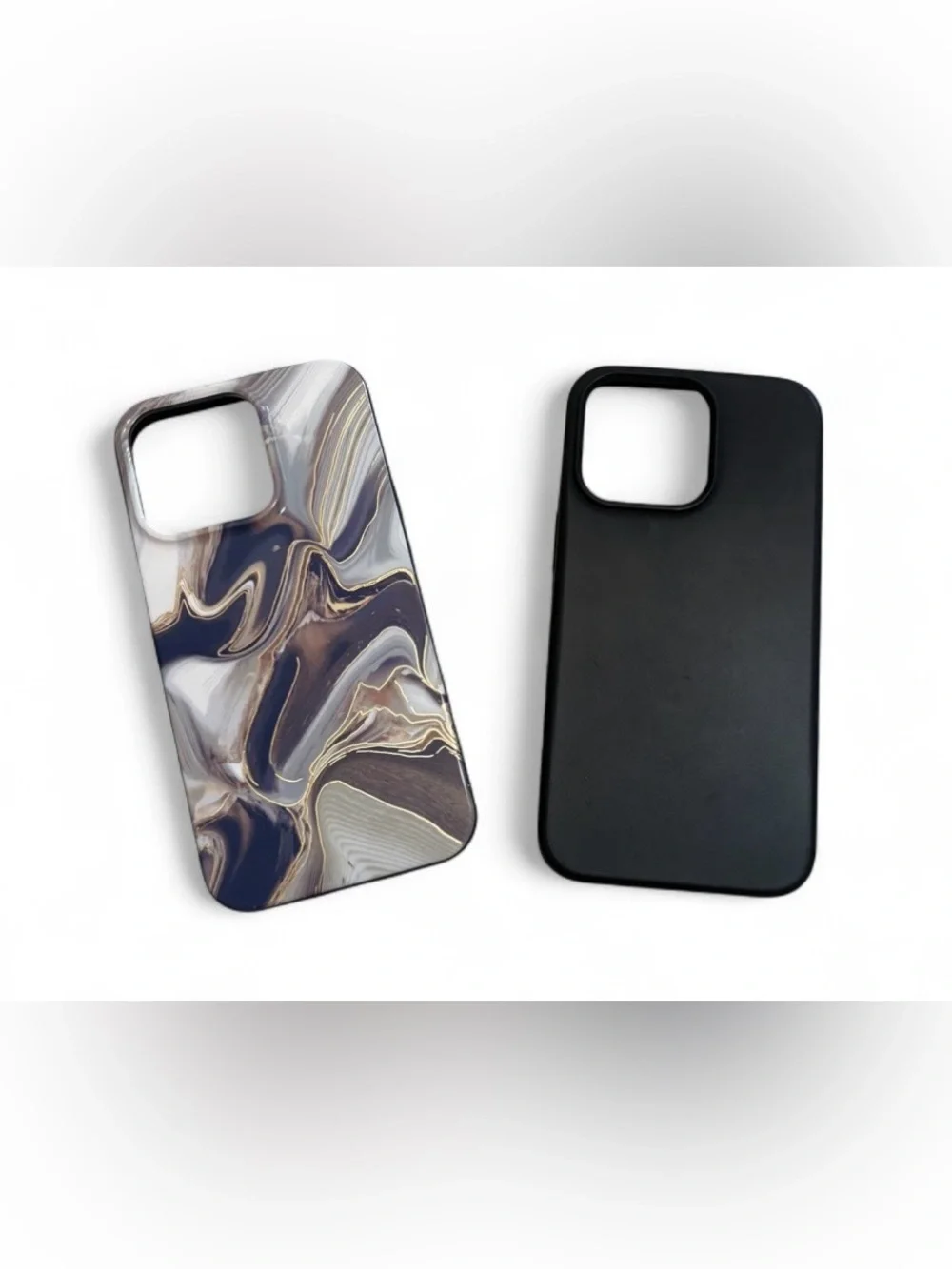 heyday iPhone 15 Plus Black Frame Phone Case and Marble Phone Case